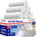 Premium Gauze Rolls - 6' x 4.1 Yards - 12 Rolls, Individually Wrapped Conforming Stretch Gauze Bandage - Super Soft