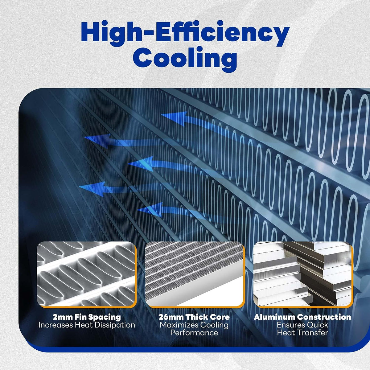 Aluminum Radiator Compatible with 2005-2010 Chevy Cobalt