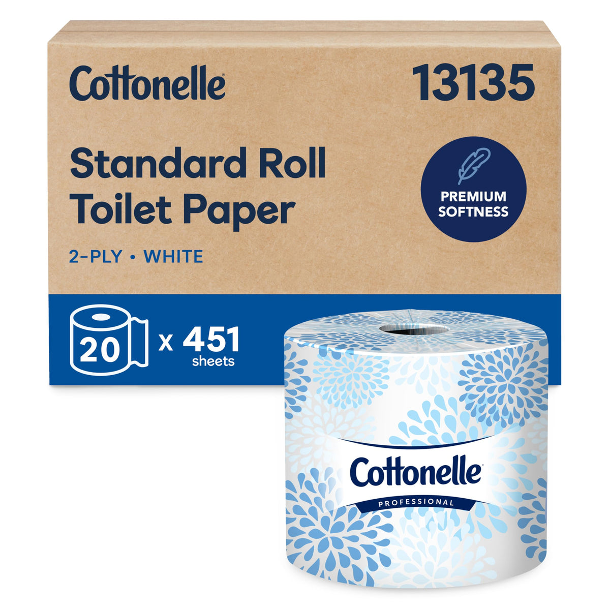 Standard Roll Toilet Paper, Bulk, 20 Rolls (13135)