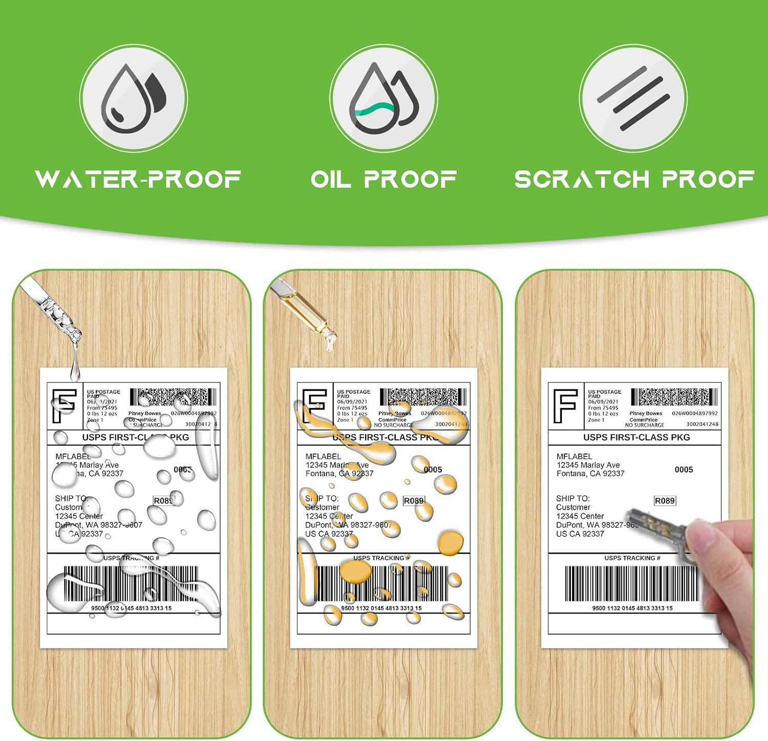 4x6 Direct Thermal Shipping Labels - 4 Rolls of 450 Labels/Roll, Compatible with Zebra 2844/ZP450/ZP500/ZP505