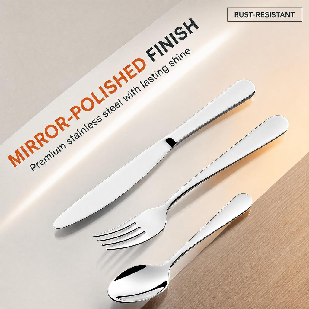 60 Piece Silverware Set for 12,Stainless Steel Flatware Set