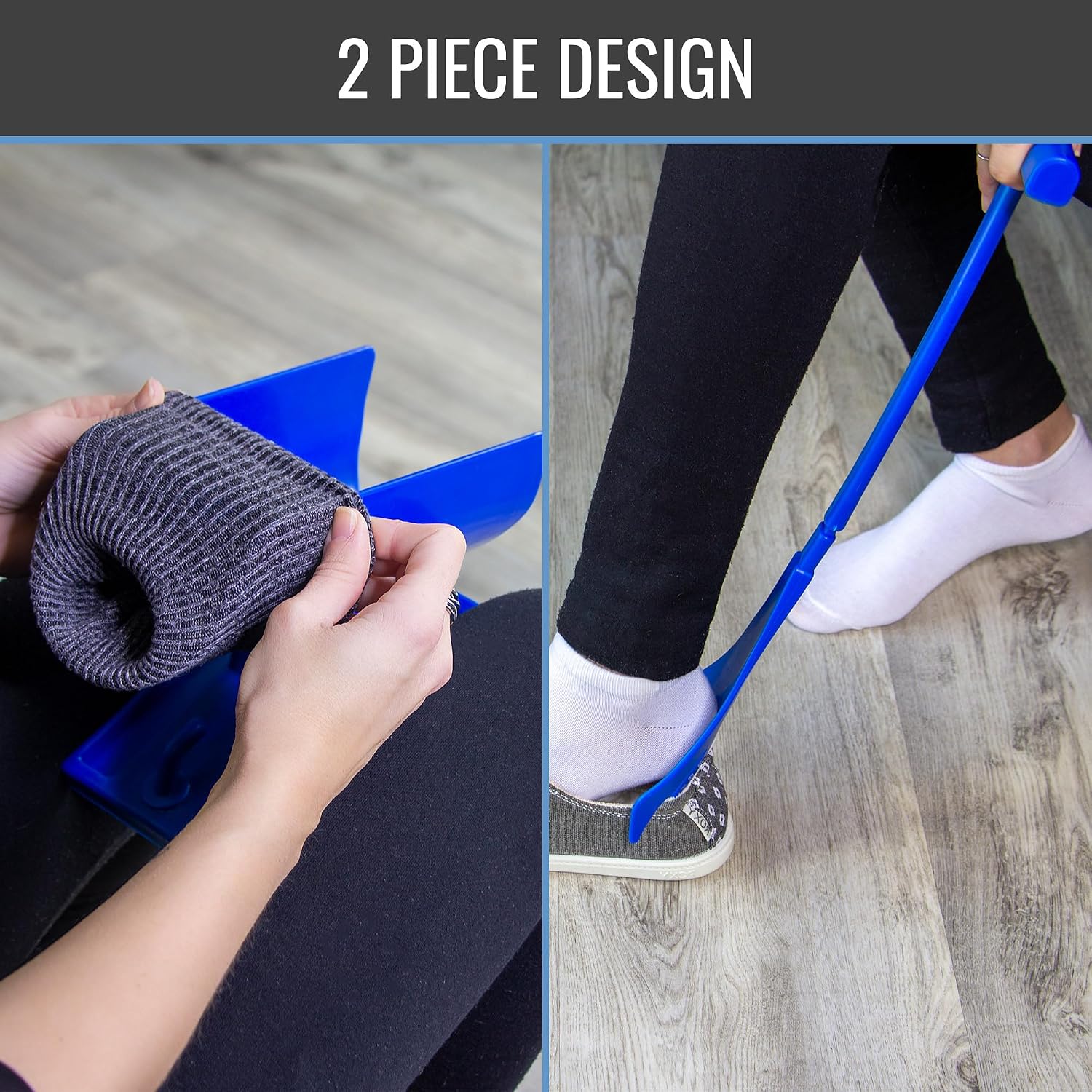 Sock Aid & Shoe Horn, Mobility Aid for Seniors and Those with Limited Movement, FSA & HSA Eligible, 3 Easy Steps
