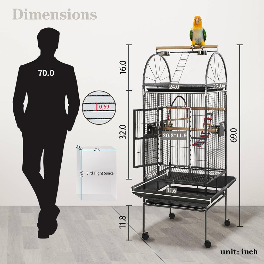 69 inch Large Bird Cages for Parrots,Large Parrot Cages for Large Birds | Flight Cage for Birds,Large Parakeet Cage