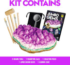 Piano Potato Jumbo Gemstone Dig Kit, 18 Real Crystals & Gems, STEM Toy 6+ | Amethyst Gem Dig Block, 5 Tools &