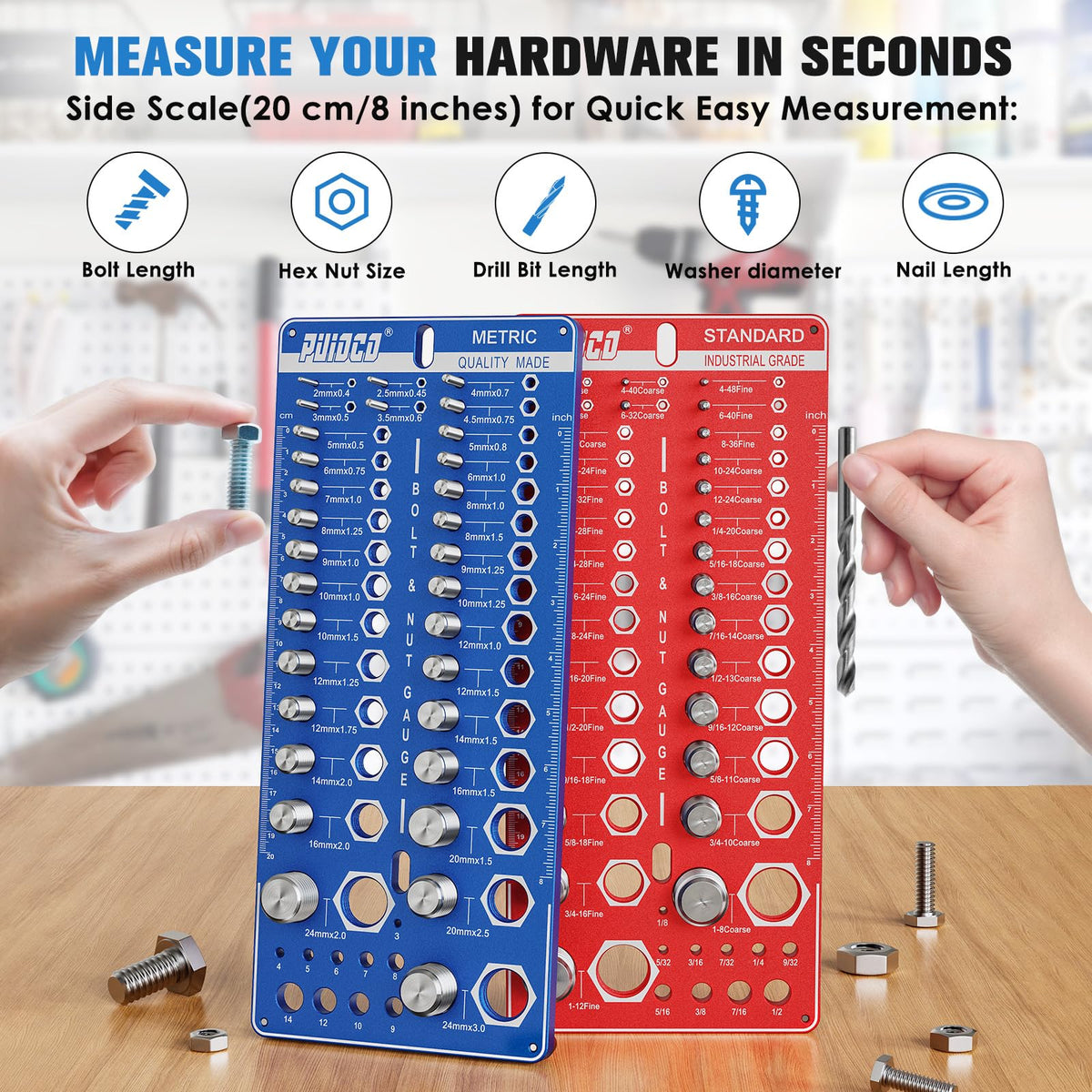 82 Nut and Bolt Thread Checker Standard and Metric, Screw Thread Gauge