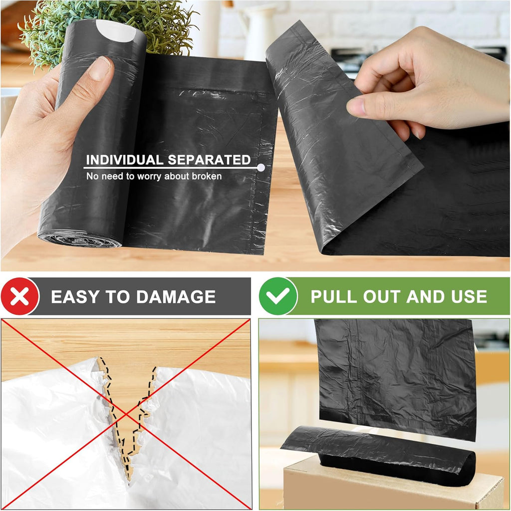 132 Count Small Trash Bags, 4 Gallon Drawstring Garbage Bags, Bathroom Wastebasket Liners, Tear-Free Plastic Bags for