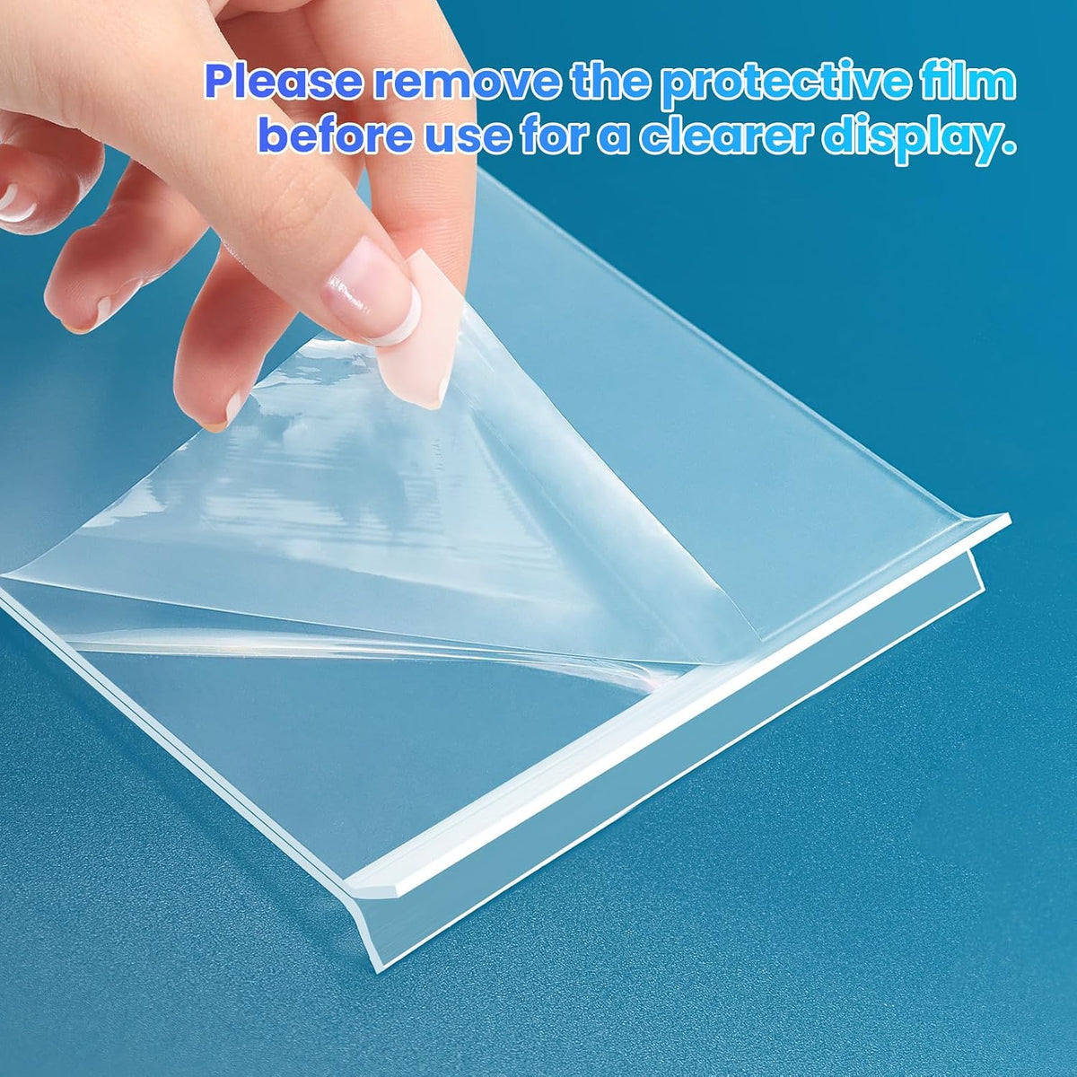Acrylic Sign Holder 4x6, 15 Pack Clear Double Sided Menu Vertical Display Stand, Desktop Paper Holder Suitable for