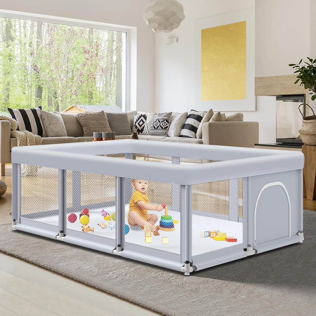 74" ×50" Large Baby Playpen, Baby Playard for Babies and Toddlers, Baby Fence Play Pens for Indoor & Outdoor, Sturdy