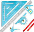 Rafter Square & Combination Square Tool Set, 7 Inch Aluminium-Alloy Carpenter Square & 16 Inch Zinc-Alloy Woodworking