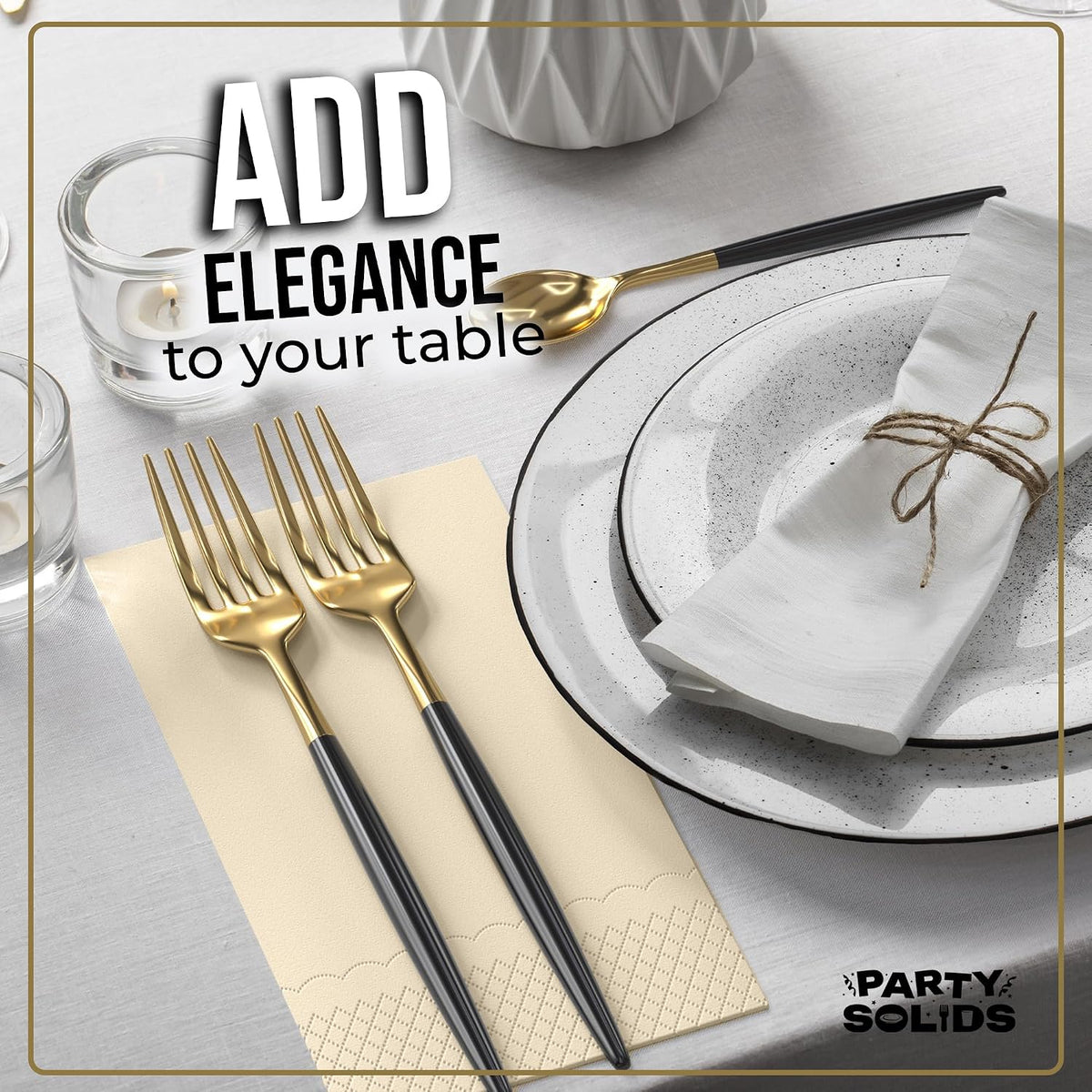 Ivory Dinner Napkins Disposable 8"x4" Paper Napkins 120 Pcs