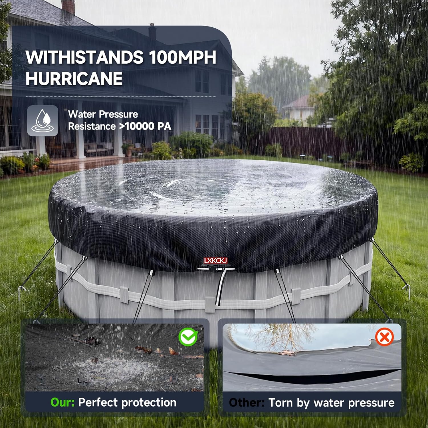 12 Ft Round Pool Cover, Solar Pool Covers for Above Ground Pools, Summer Pool Cover Protector with Cover Accessories
