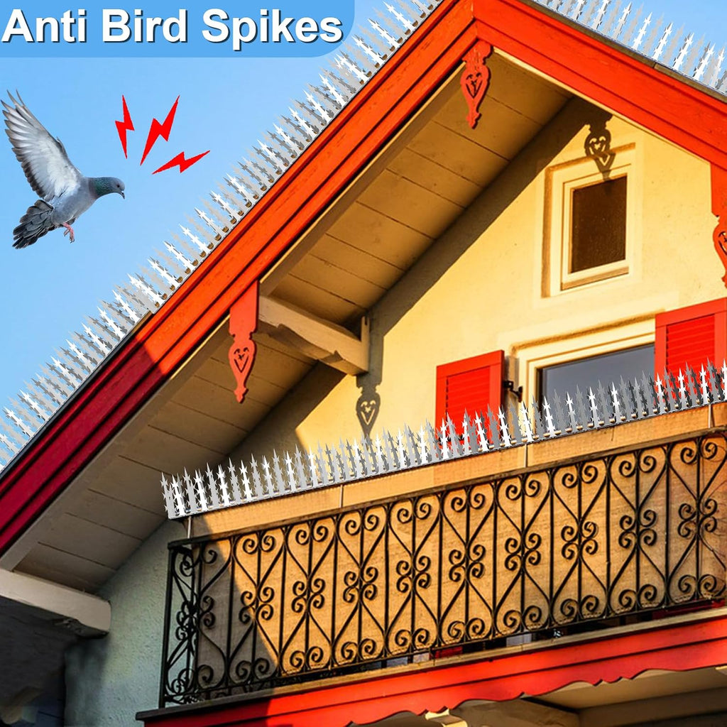 Bird Spikes Squirrel Proof Baffle for Bird Feeders, 158 Inch Avoid Climb Spikes for Outside, Fence, Garden, Tree