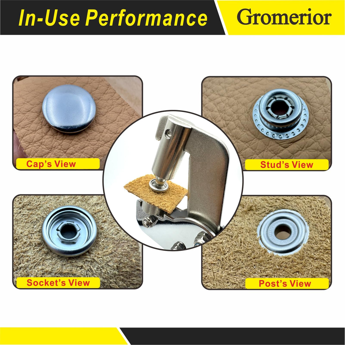 Snap Button Kit with Case, 100 Sets 15mm Stainless Steel Snaps