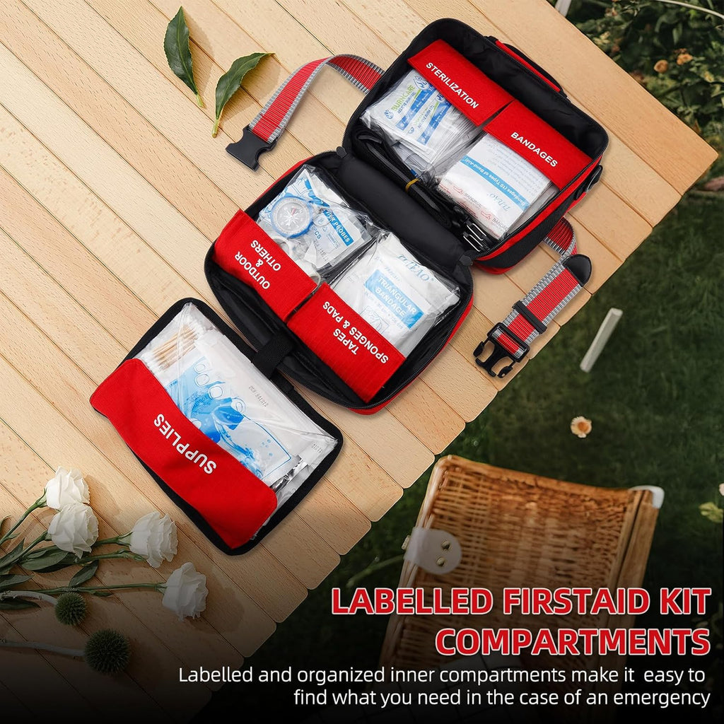 Comprehensive Premium 430 Piece Emergency First Aid Kit, Large Medical Kits for Home, Car, Camping, Travel, Hiking