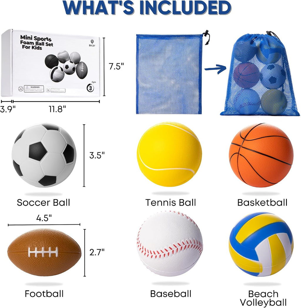 Toddler Ball Set - Foam Balls - Sports & Outdoor Play Toys - Balls For Kids | Outside toys for toddlers, Mini sports