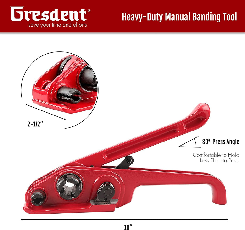 Poly Strapping Tensioner & Cutter Manual Banding Tools Windlass for 1/2" -3/4" Width Polyester Polyproplyn Strap