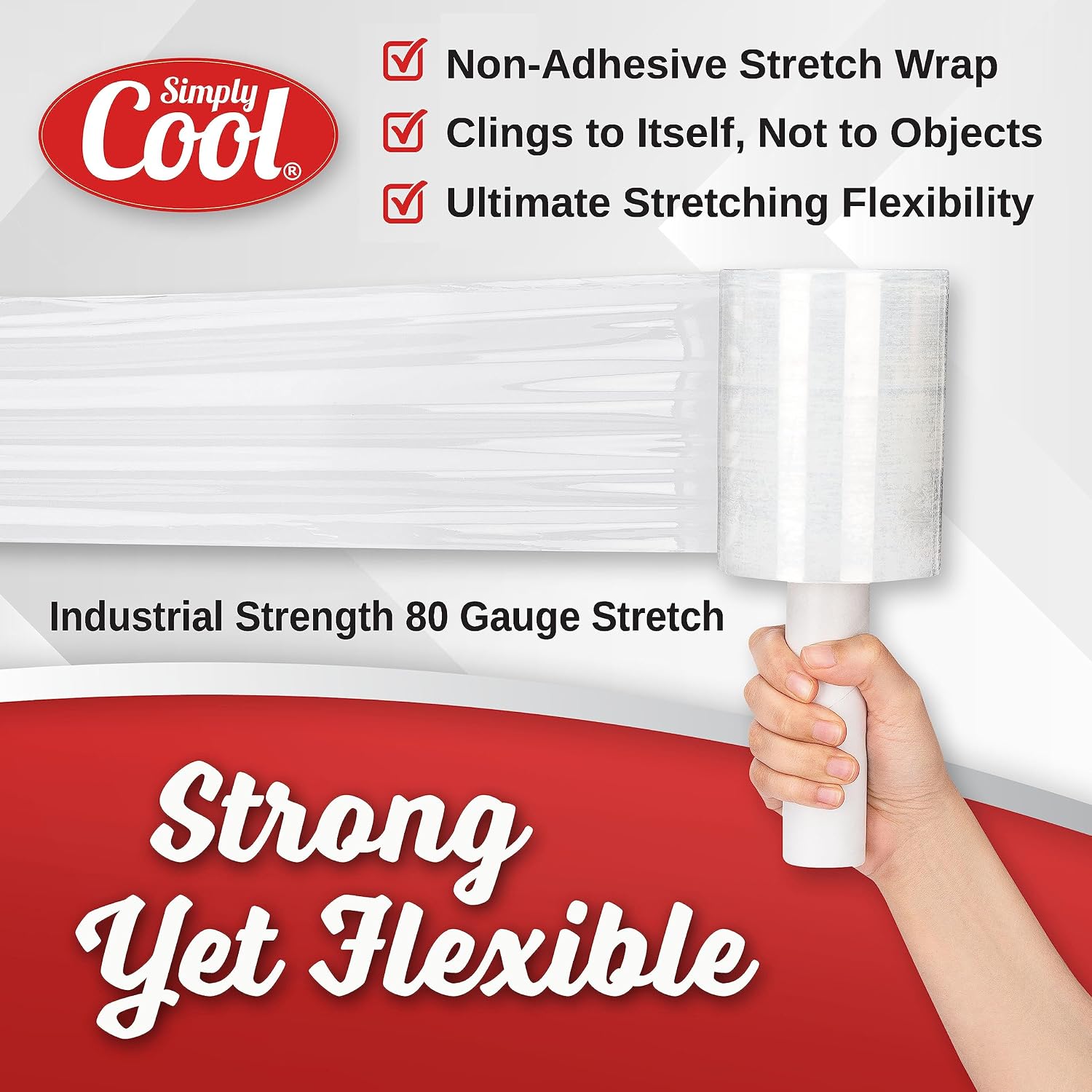 Mini Hand Stretch Wrap 2Pack 5 Inch 1000Ft 80 Gauge Shrink Wrap | Heavy Duty Industrial Strength Mini Shrink Wrap