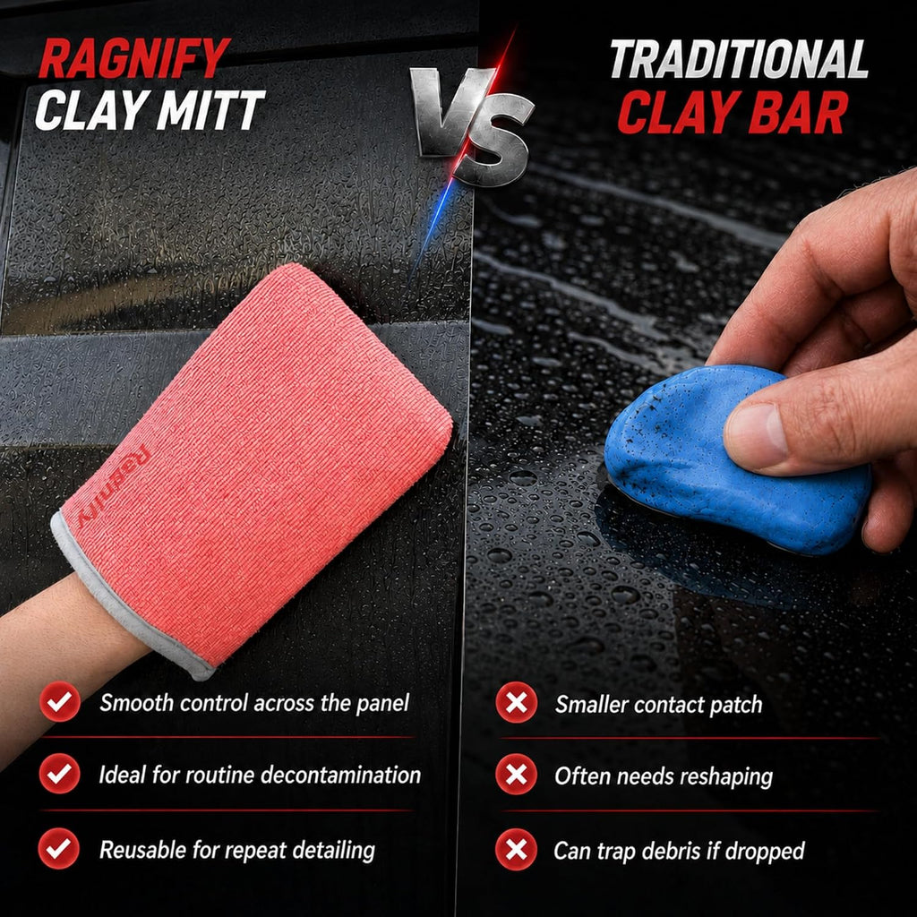 Pack of 2 Clay Mitt Auto Detailing Medium Grade Clay Bar Alternative Mitt for Flawless Removal of Surface Bonded