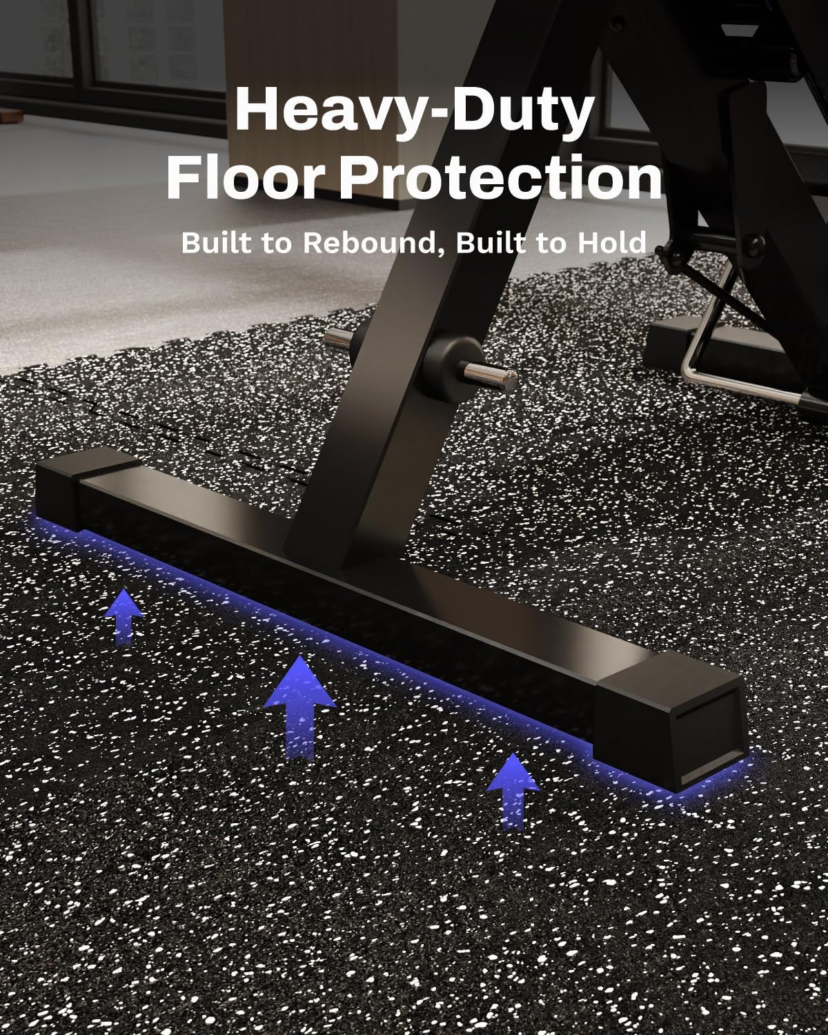 0.79in Thick 48 Sq Ft Exercise Equipment Mats, 12 Tiles Upgraded Rubber Top with High Density EVA Foam, Large