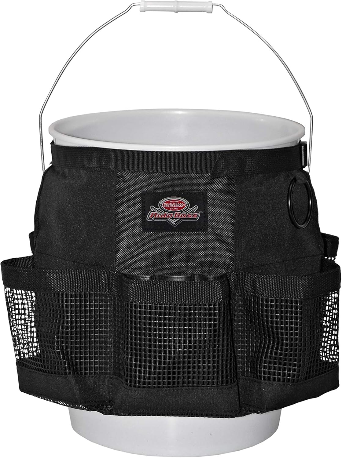 Auto Boss Wash Boss Organizer for a 5 Gallon Bucket, with Fast-Drying, Exterior Mesh Pockets for Car Supplies
