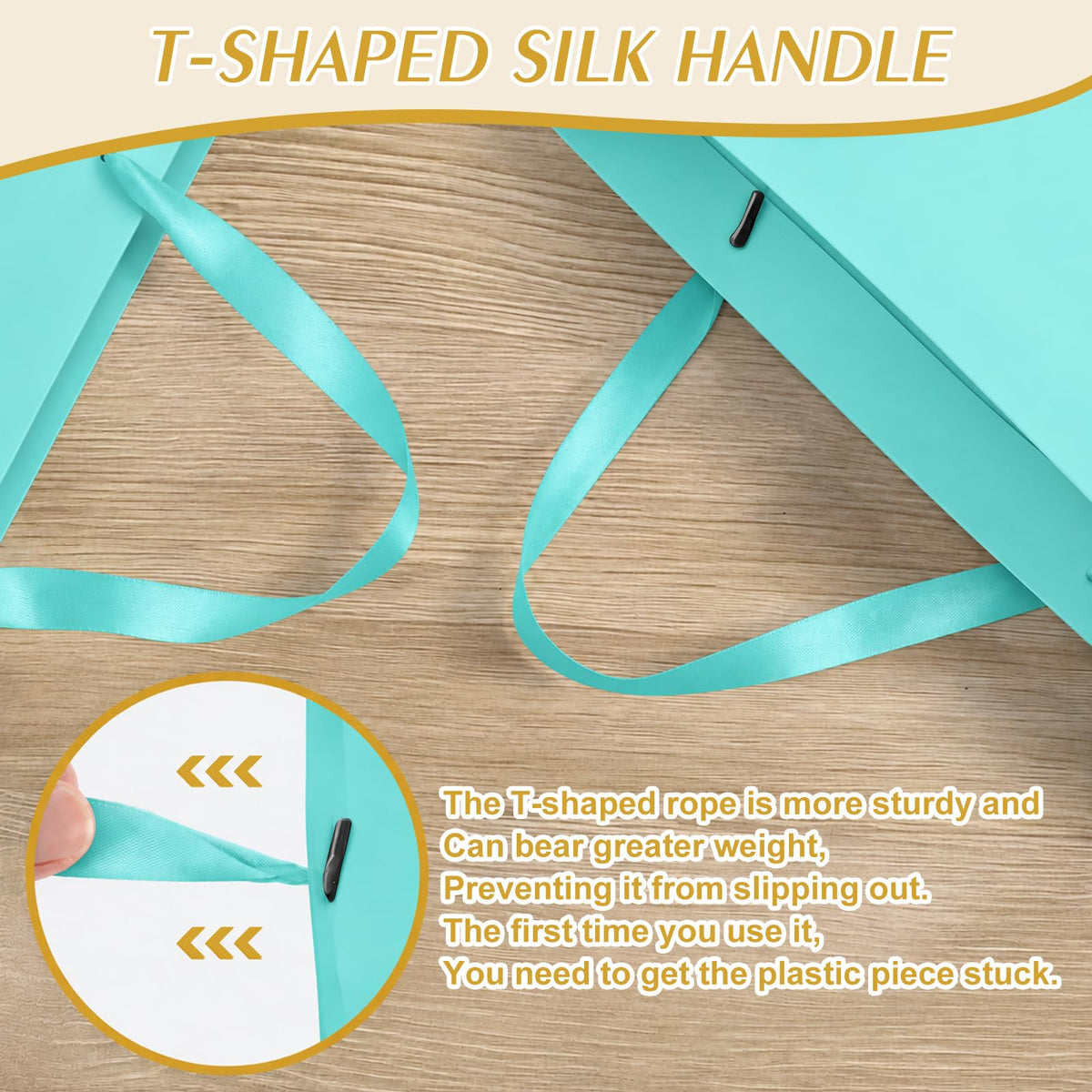 12 Pack Large Sky Blue Gift Bags with Handles & 24 Tissue Papers