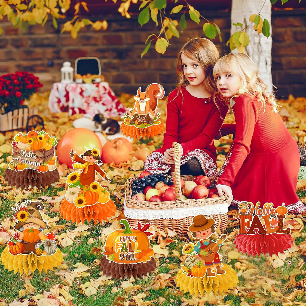 Fall Party Decorations Honeycomb Centerpieces, 12Pcs Fall Table Decorations Autumn Table Centerpieces for