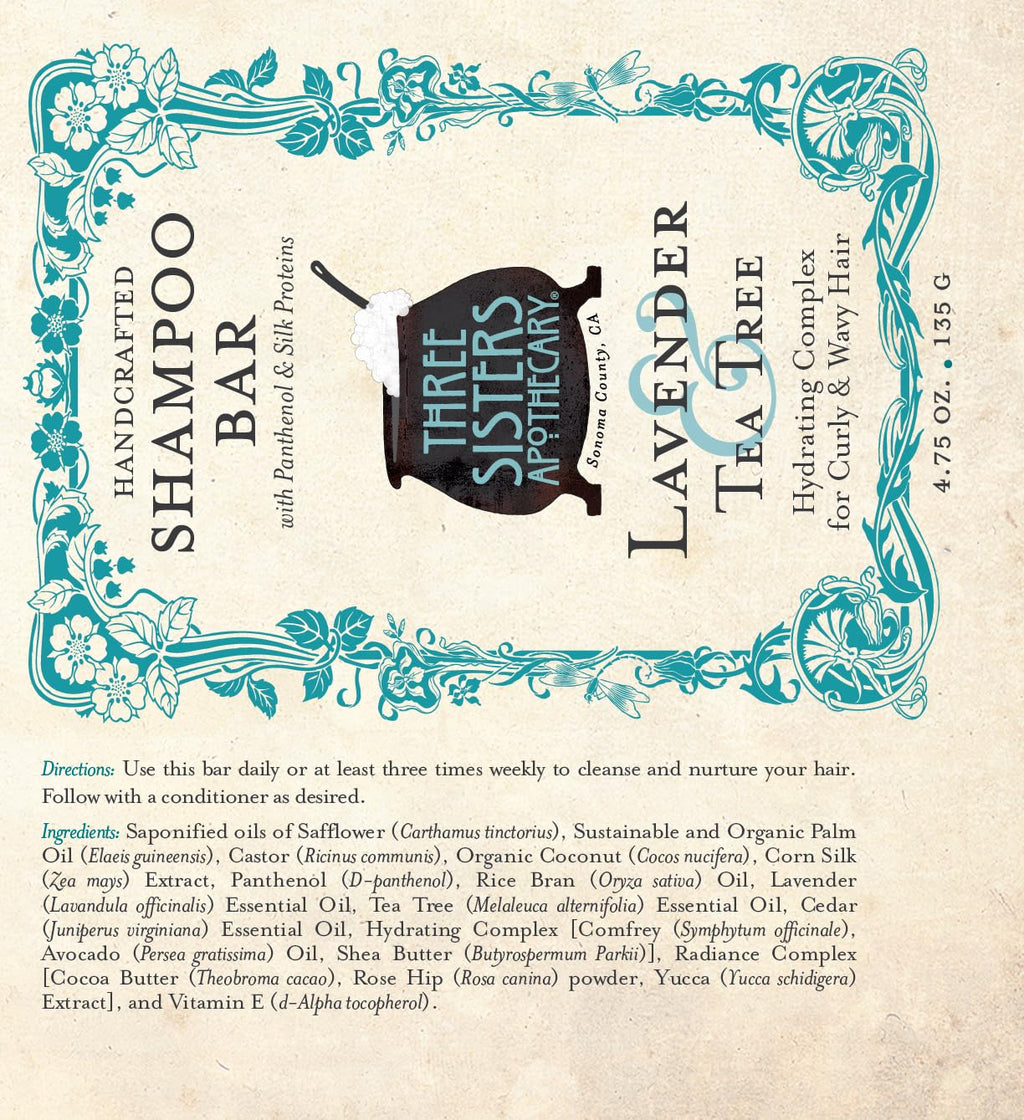 Three Sisters Apothecary Daily Solid 4.75 oz. Shampoo Bars (Lavender and Tea Tree)