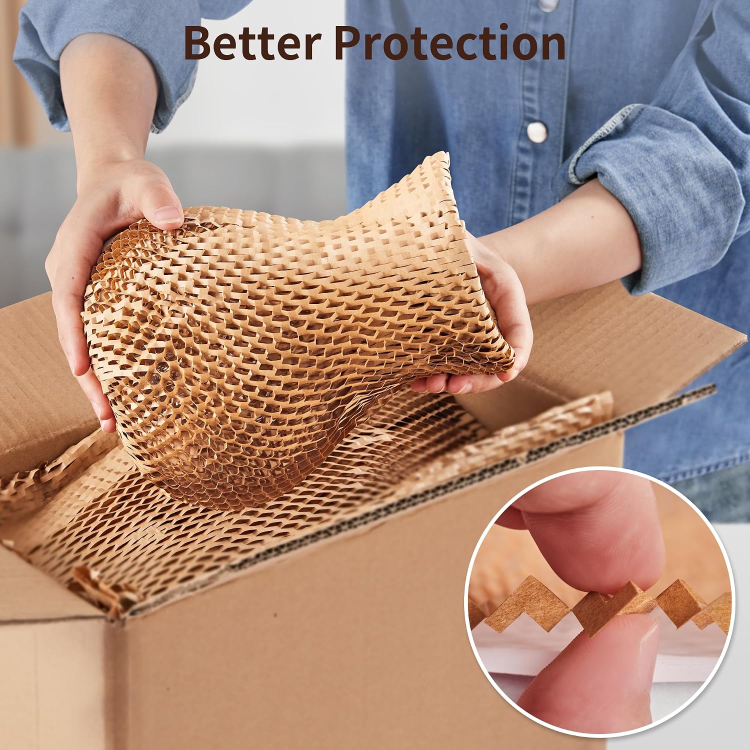 Honeycomb Packing Paper, 15" x 213' Bubble Wrap Roll for Packing | Eco-Friendly Honeycomb Packing Paper, Durable