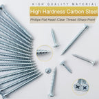 209PCS Wood Screw Assortment Kit, 6 Sizes Flat Head Phillips