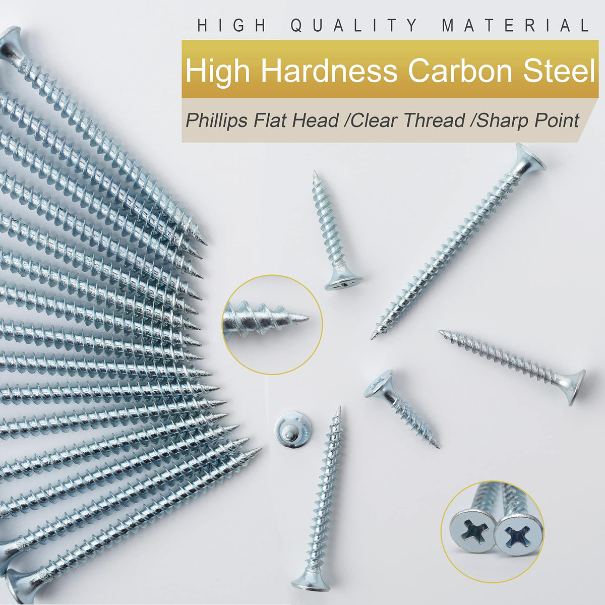 209PCS Wood Screw Assortment Kit, 6 Sizes Flat Head Phillips
