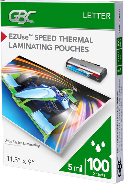 Laminating Sheets, Thermal Laminator Pouches for 12" Laminators, 5 Mil, Fits Letter Size Paper 11.5 x 9 Inch, EZUse