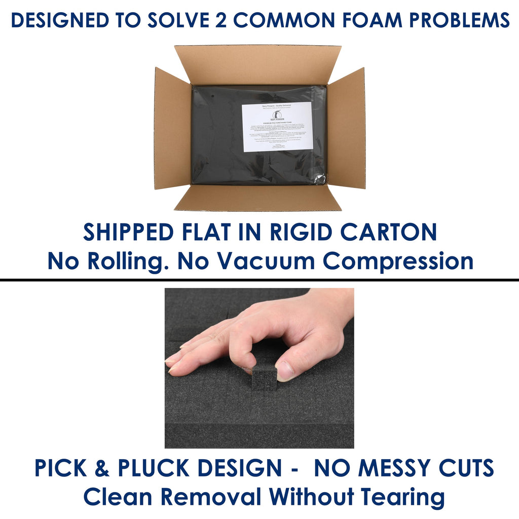 Pick and Pluck Polyurethane Foam Insert 20 × 16 × 1 Inch Thick, 2 Pack
