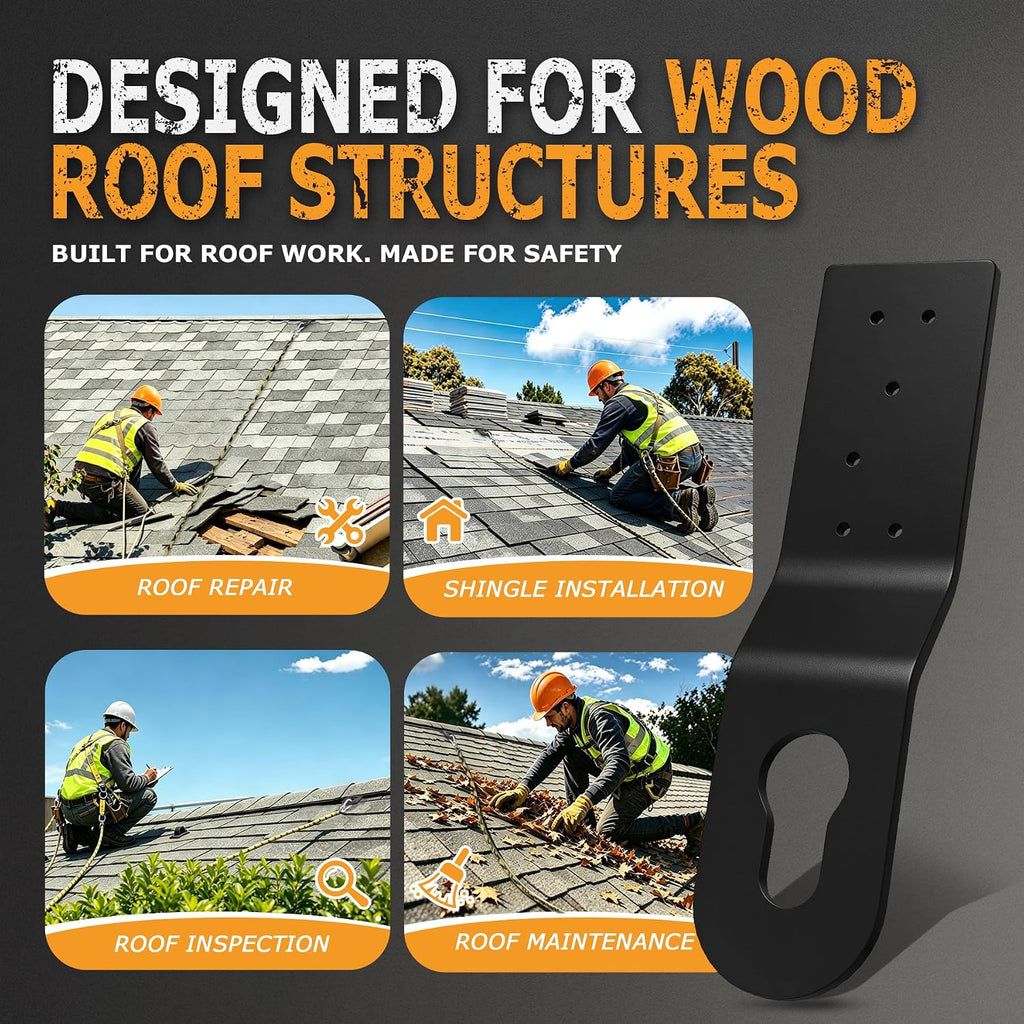 Permanent Roof Anchor 4 Pack, Wood Roof Fall Protection Tie Off