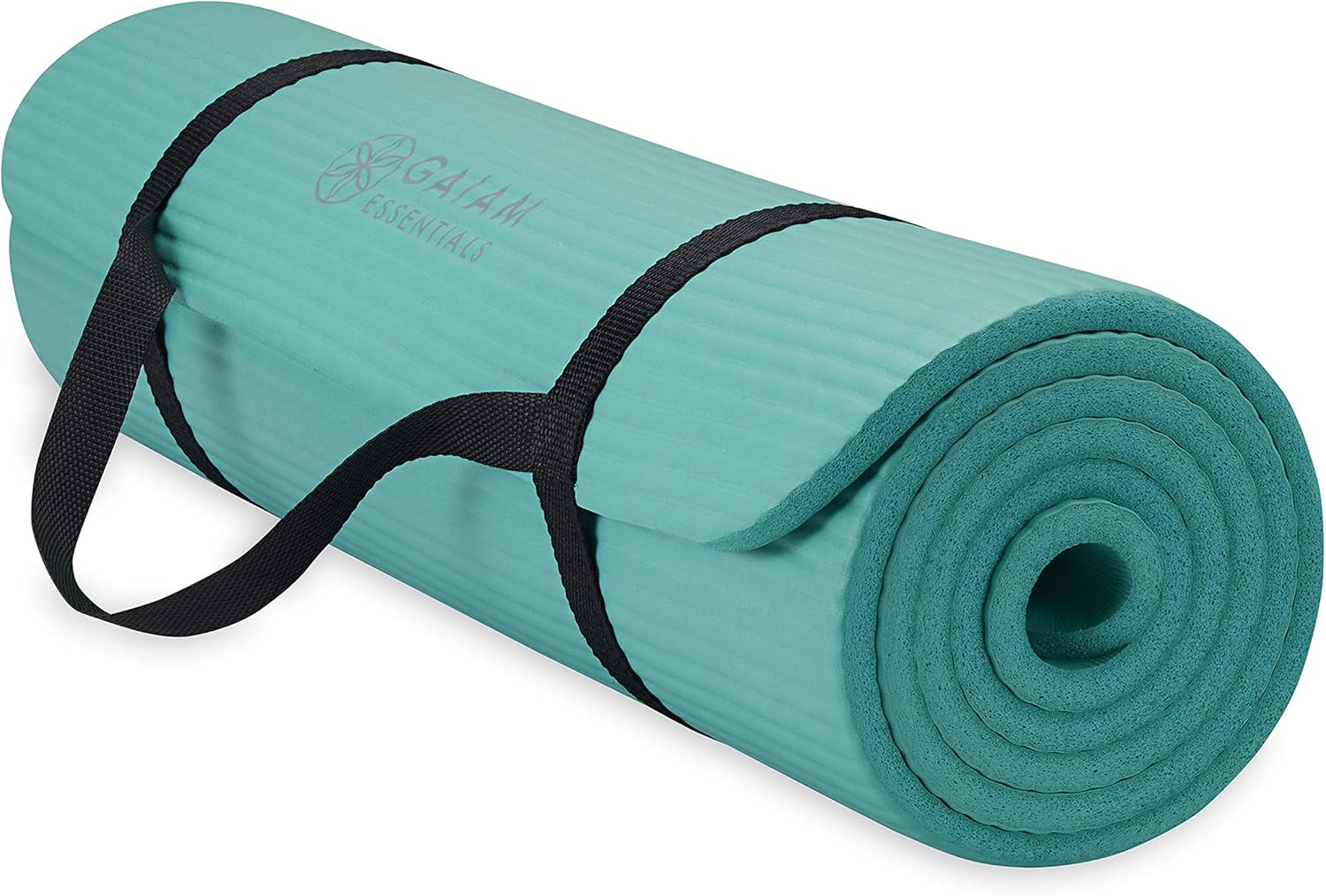 Thick Yoga Mat, Exercise & Fitness Mat with Easy-Cinch Carrying Strap | Non-Slip NBR Foam | Joint Cushioning | Yoga