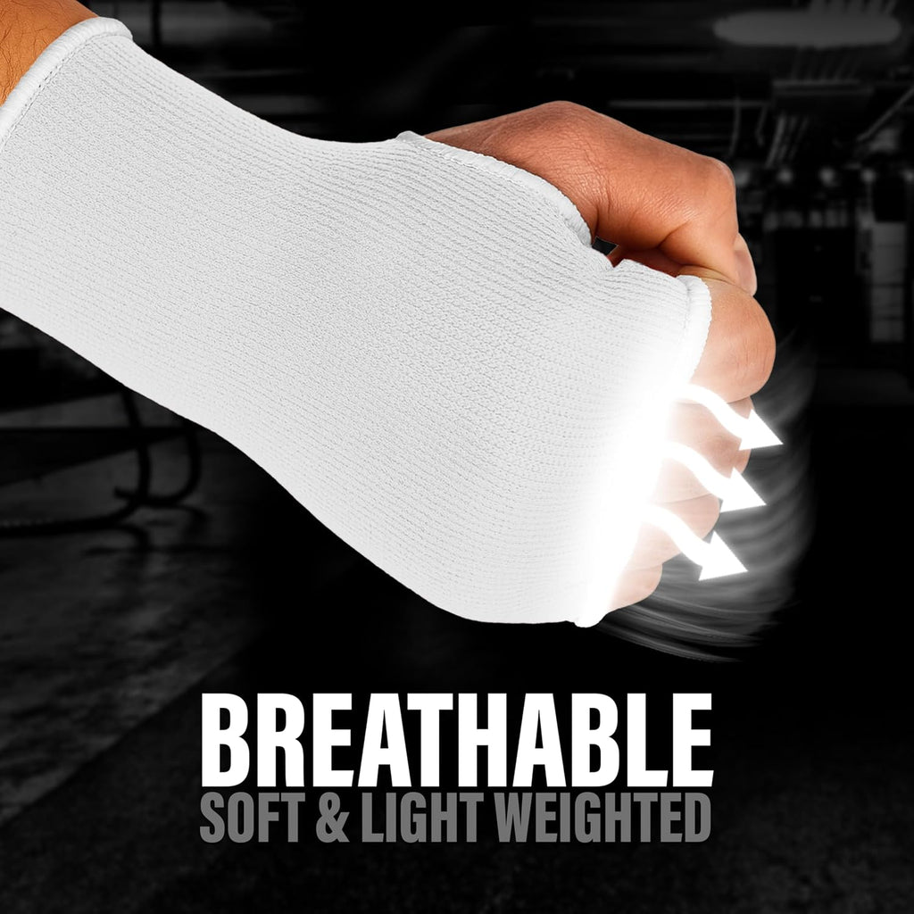 Boxing Hand Inner Gloves - Quick Elasticated Hand Wraps, Fist Protection for MMA, Muay Thai, Kickboxing, Martial Arts