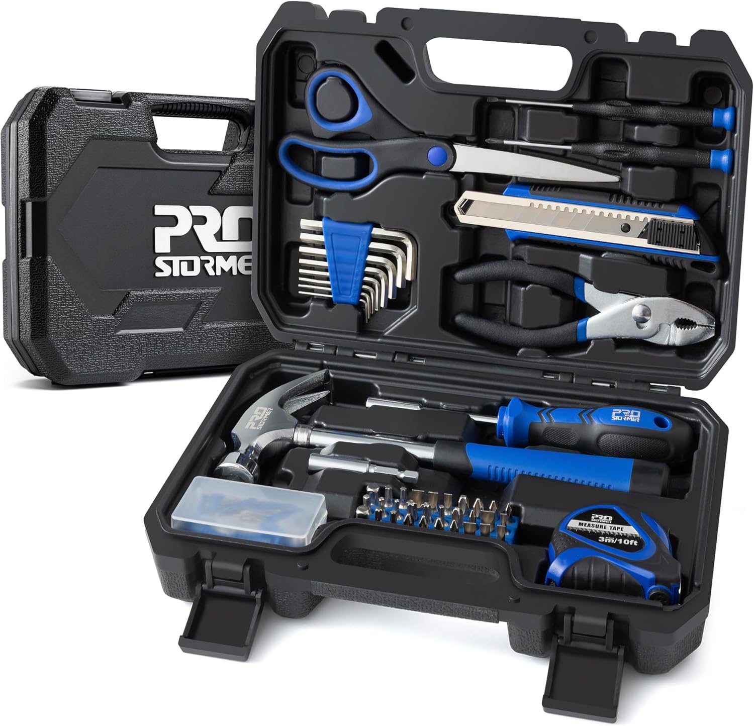 93-Piece Tool Kit, Basic Household Repair Tool Set with Toolbox Storage Case, Small Starter Tool Box Kit for