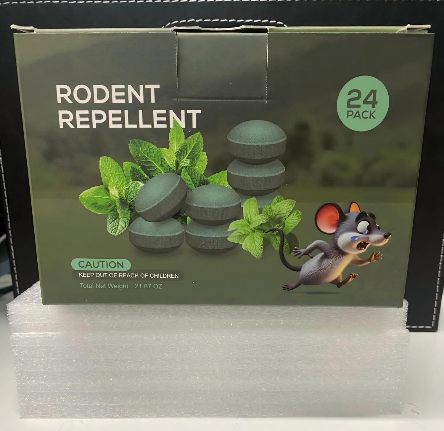 Mouse Repellent, 24 Pack Peppermint Oil for Mice, Rats, Squirrel, Pest Control Indoor & Outdoor Use, Safe for