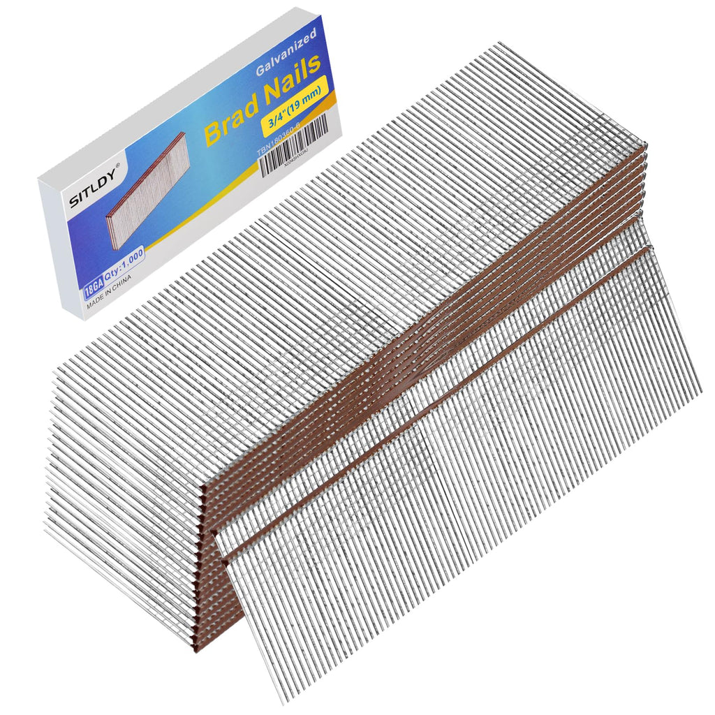 Galvanized 18 Gauge Brad Nails Brown T-head 3/4 Inch 1000-Pack