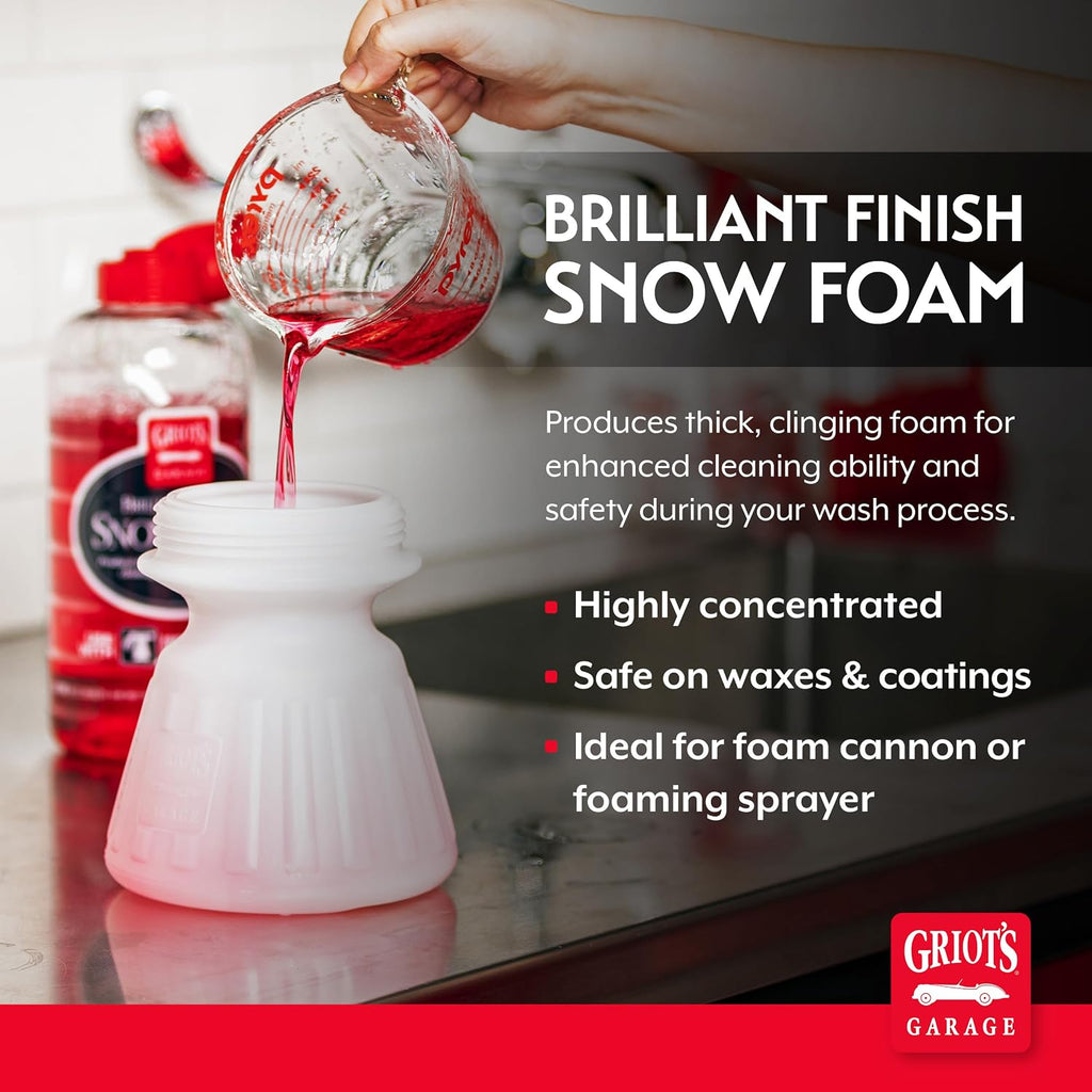 Brilliant Finish Snow Foam, Foaming Car Wash Soap for Deep Cleaning and Glossy Shine, Use with Foam Cannons or