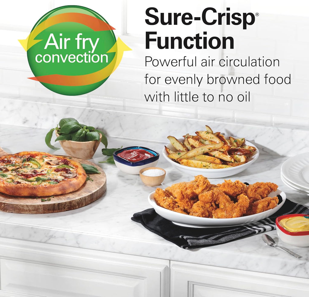 4 Slice Countertop Air Fryer Toaster Oven Combo | Air Fry, Bake, Broil, Toast | 30 Minute Timer | Automatic Shut Off