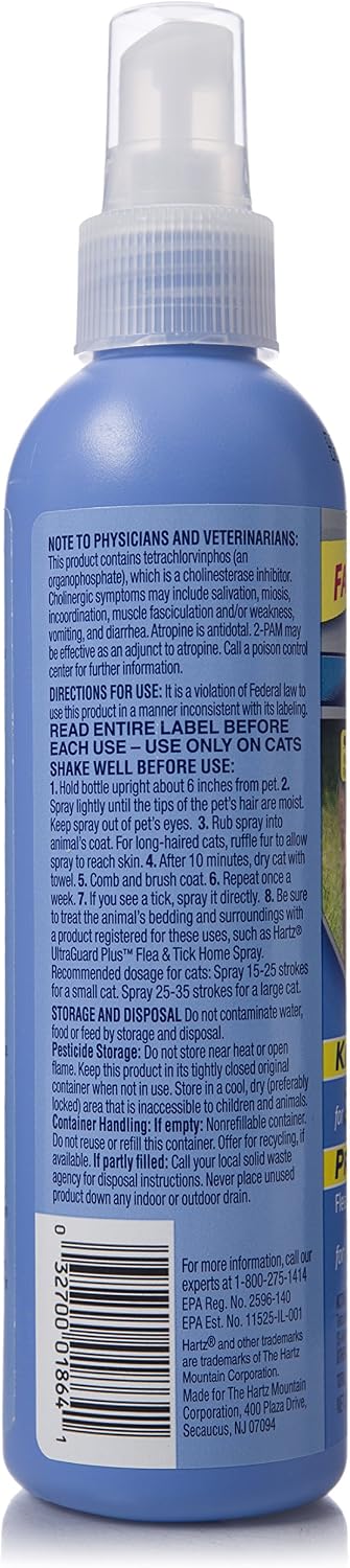 UltraGuard Plus Cat Flea & Tick Spray, 8 oz