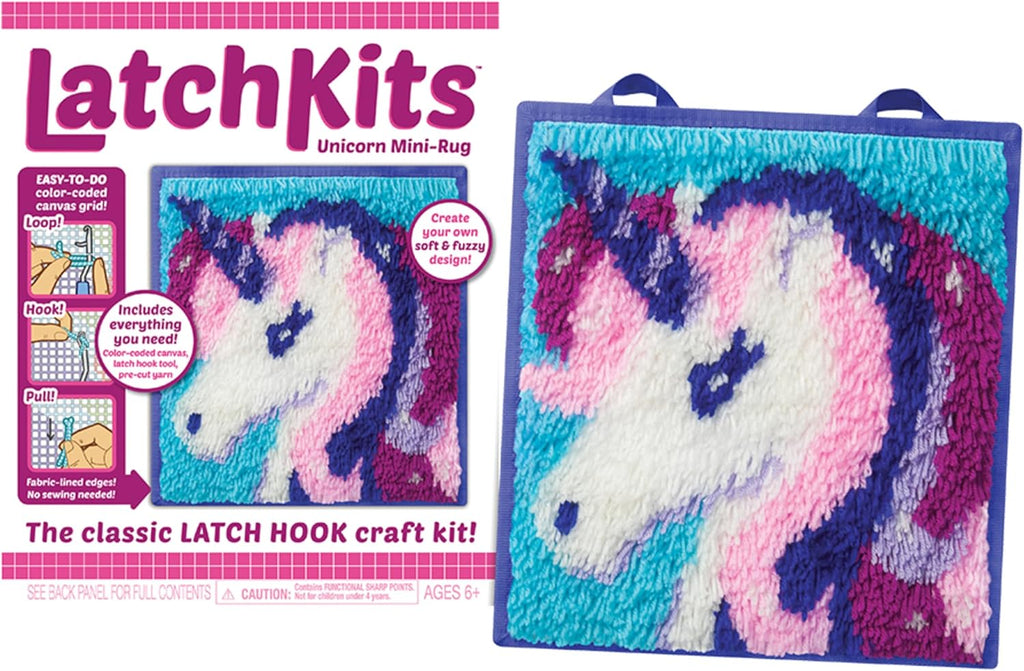 Latch Hook Kits for Kids – Kids Crafts, Arts and Crafts, Yarn Art, Wall Hanging & Mini-Rugs, Craft Supplies, Pre-Cut