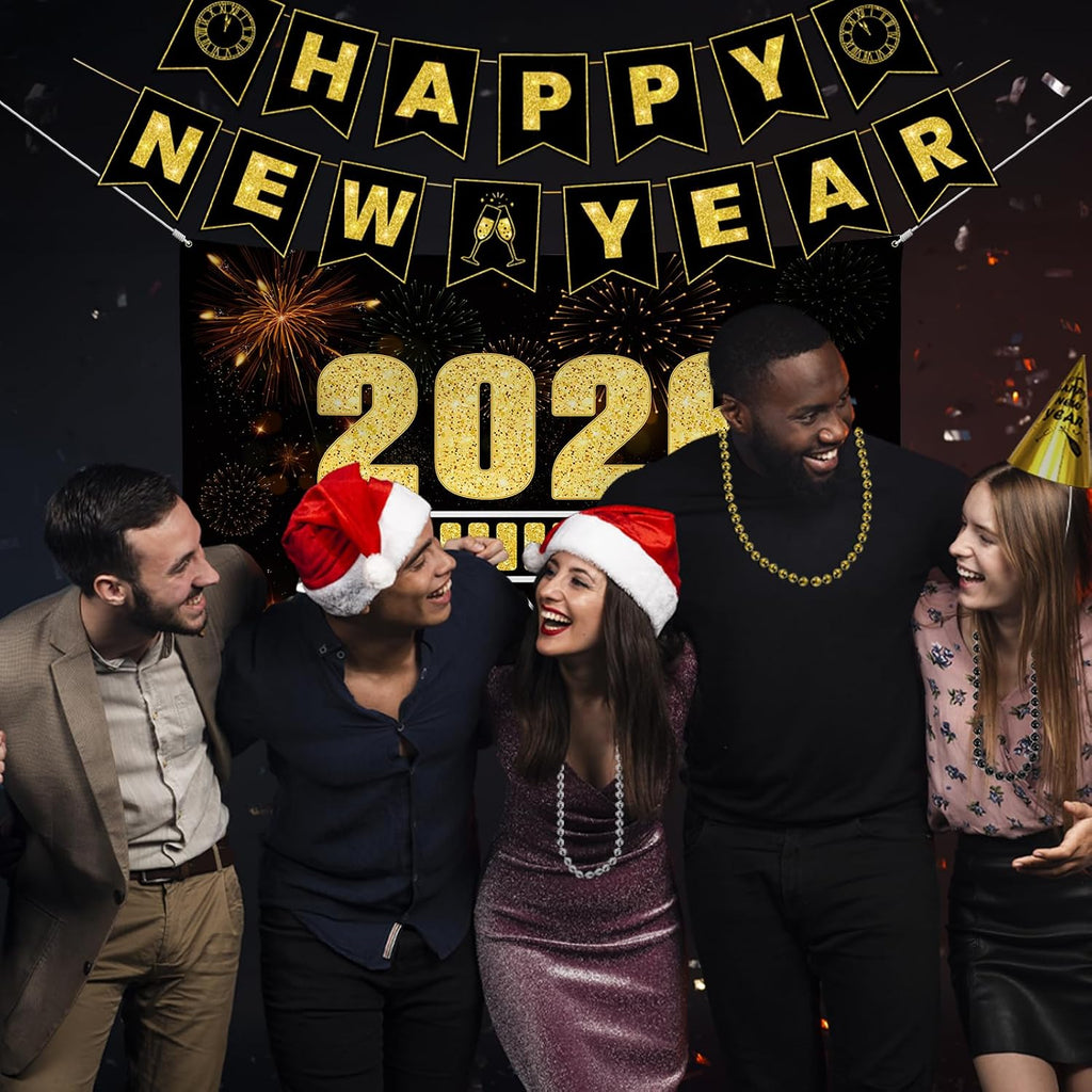 New Years Eve Party Supplies 2026 - Happy New Year Party Supplies Kit for 50 Guests, Including Hats, Glasses, Les
