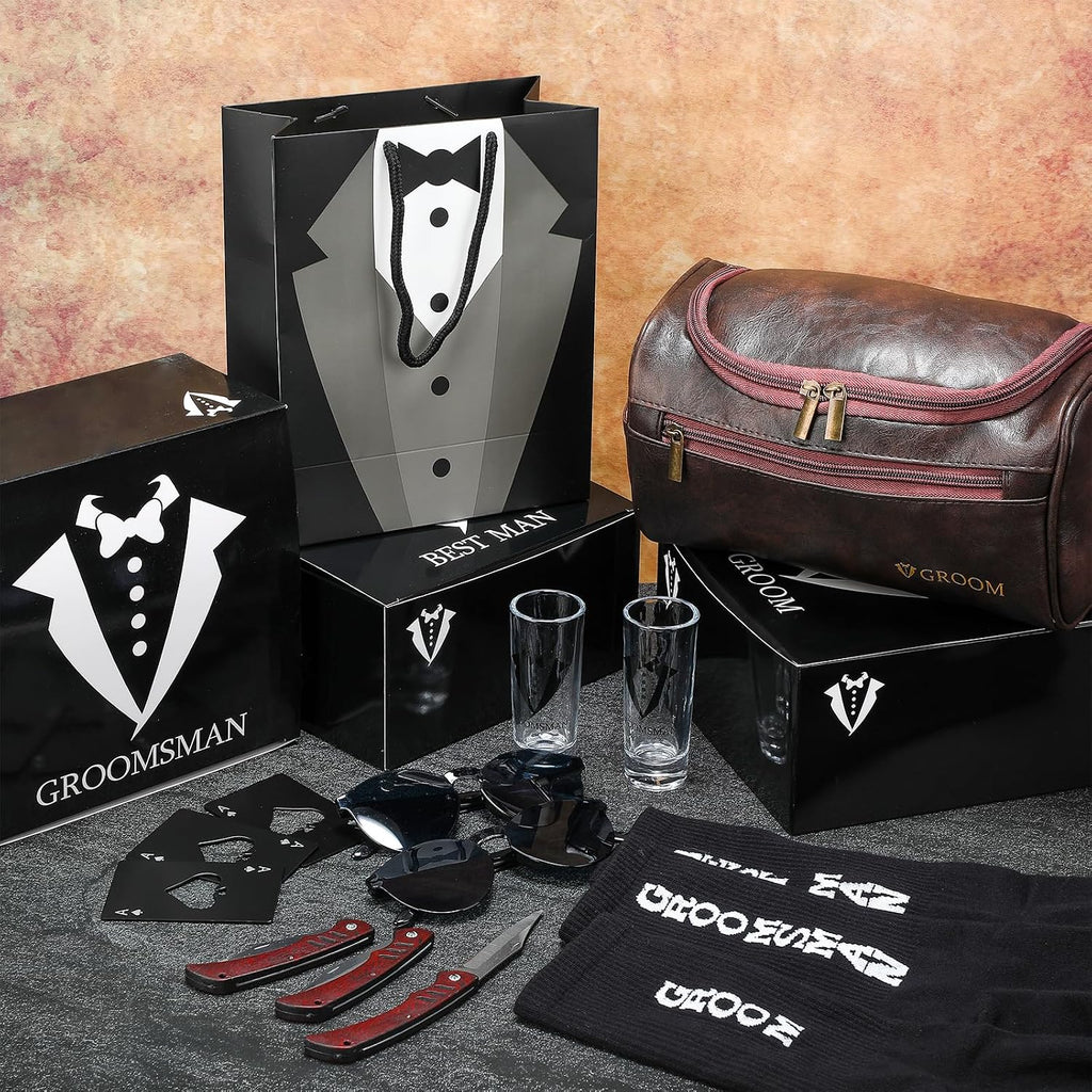 48 Pcs Groomsmen Gifts Box Set of 6, Groomsman Proposal Gift Bulk