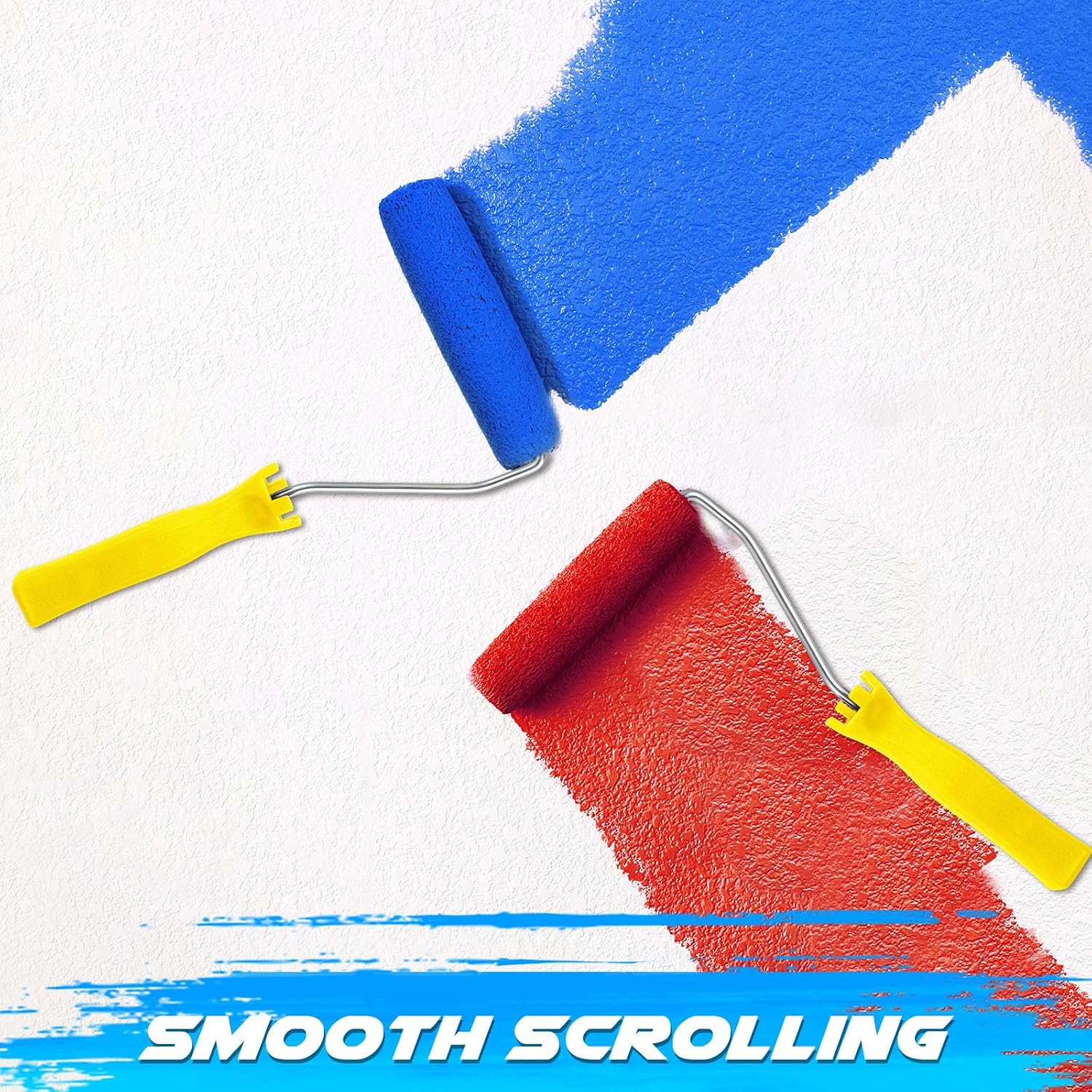 10 Pcs 4 Inch Mini Paint Roller Handle 12 Inch Frame Small Paint Roller Brush Painting Supplies for Wall House