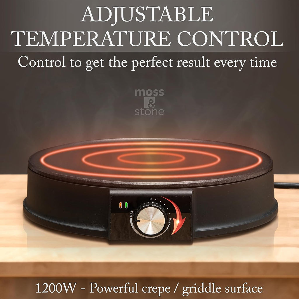 12” Electric Crepe Maker Machine, Griddle Nonstick Crepe Pan