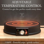 12” Electric Crepe Maker Machine, Griddle Nonstick Crepe Pan