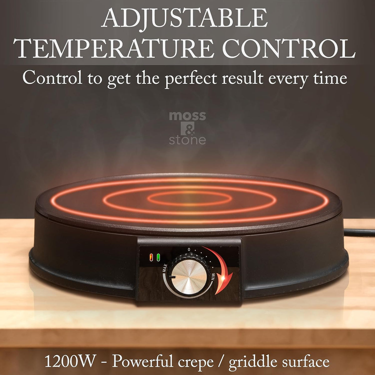 12” Electric Crepe Maker Machine, Griddle Nonstick Crepe Pan