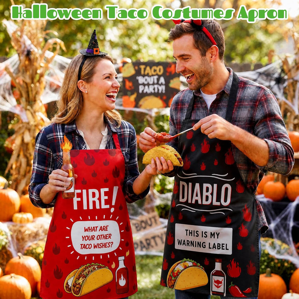 6 Pcs Taco Sauce Costume, Halloween Group Costume Condiment Apron