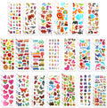 60 Sheets 3D Stickers for Kids & Toddlers, Self-Adhesive Puffy Stickers Variety Pack Includes Animals Letters Numbers
